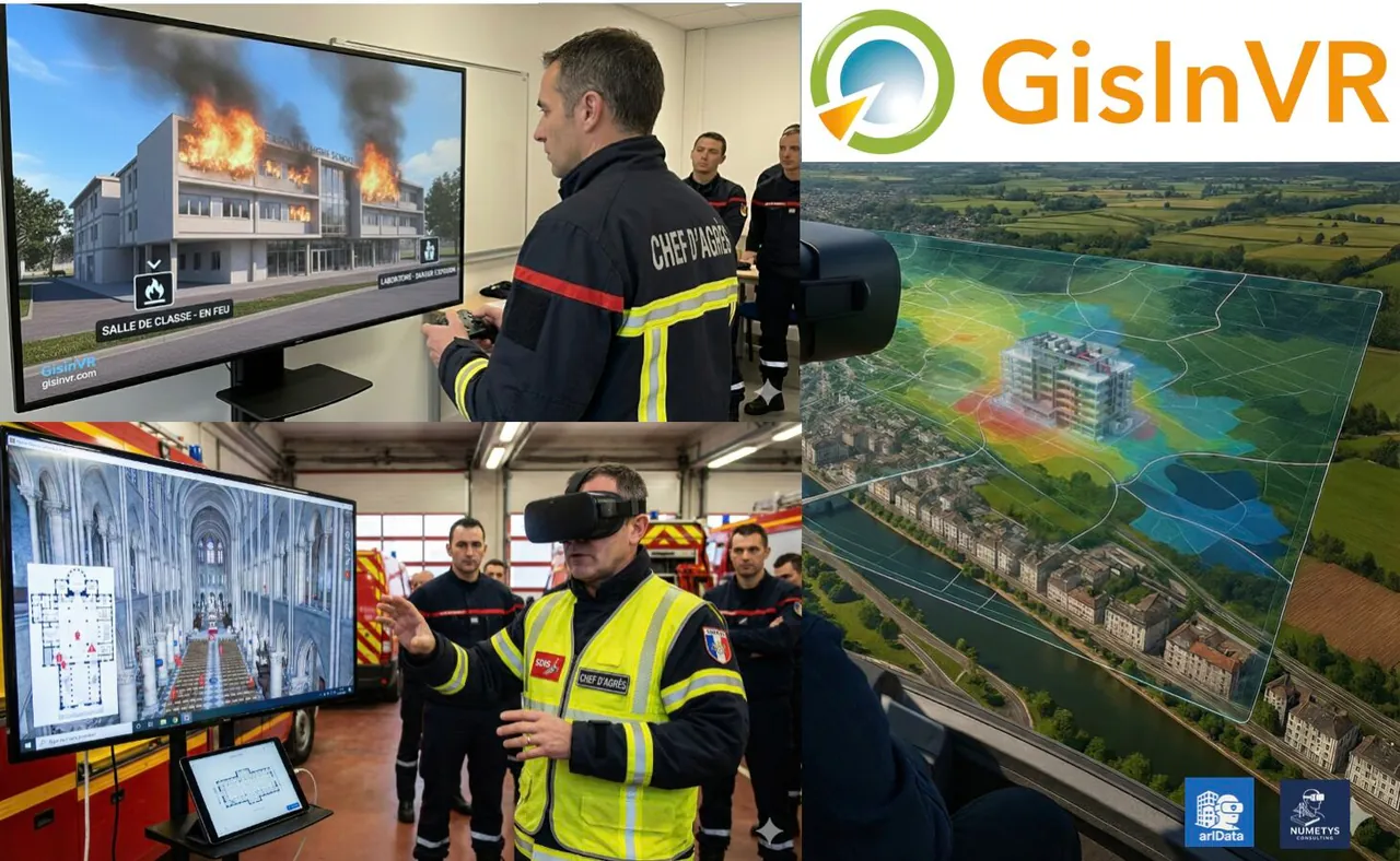 Application de visualisation 3D géospatiale GisInVR en réalité virtuelle